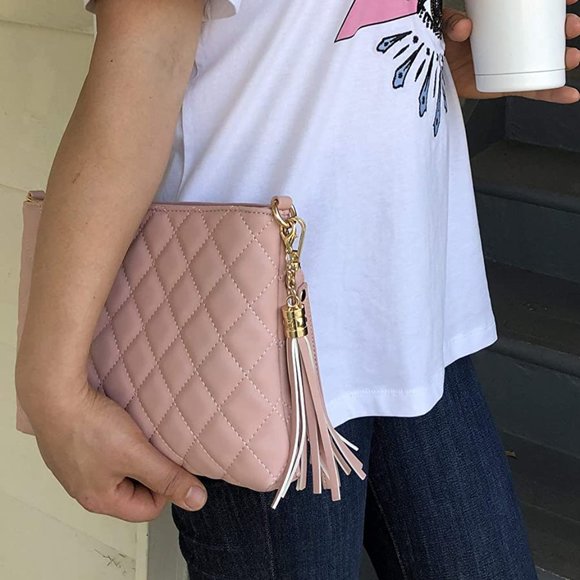 Quilted Crossbody Bag, Lightweight Wristlet